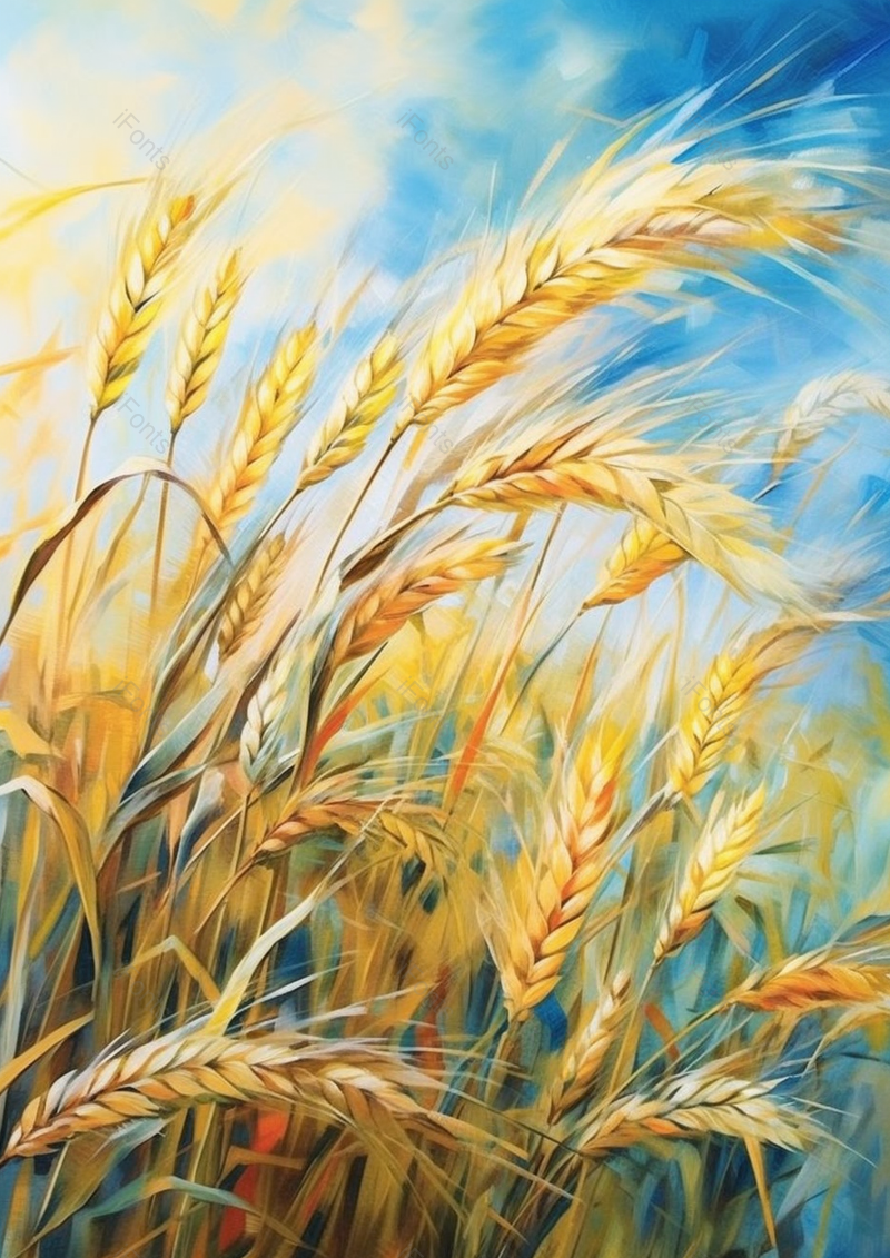 水彩活力印象麦穗插画背景,插画/手绘图,插画/手绘图库,插画/手绘图下载,插画/手绘
